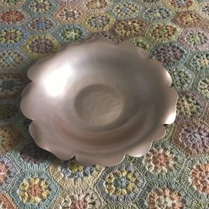 Vintage McClelland Barclay Hand Made Rose Gold Large Flower Tray Dish
